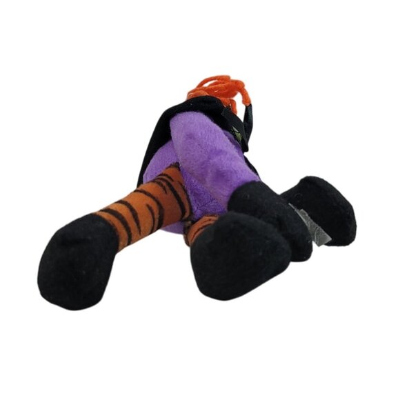 2/$15 Halloween Hanging Witch Doll Plush Purple 9.5" Hook Loop Yarn Hair Smiling - Picture 6 of 9